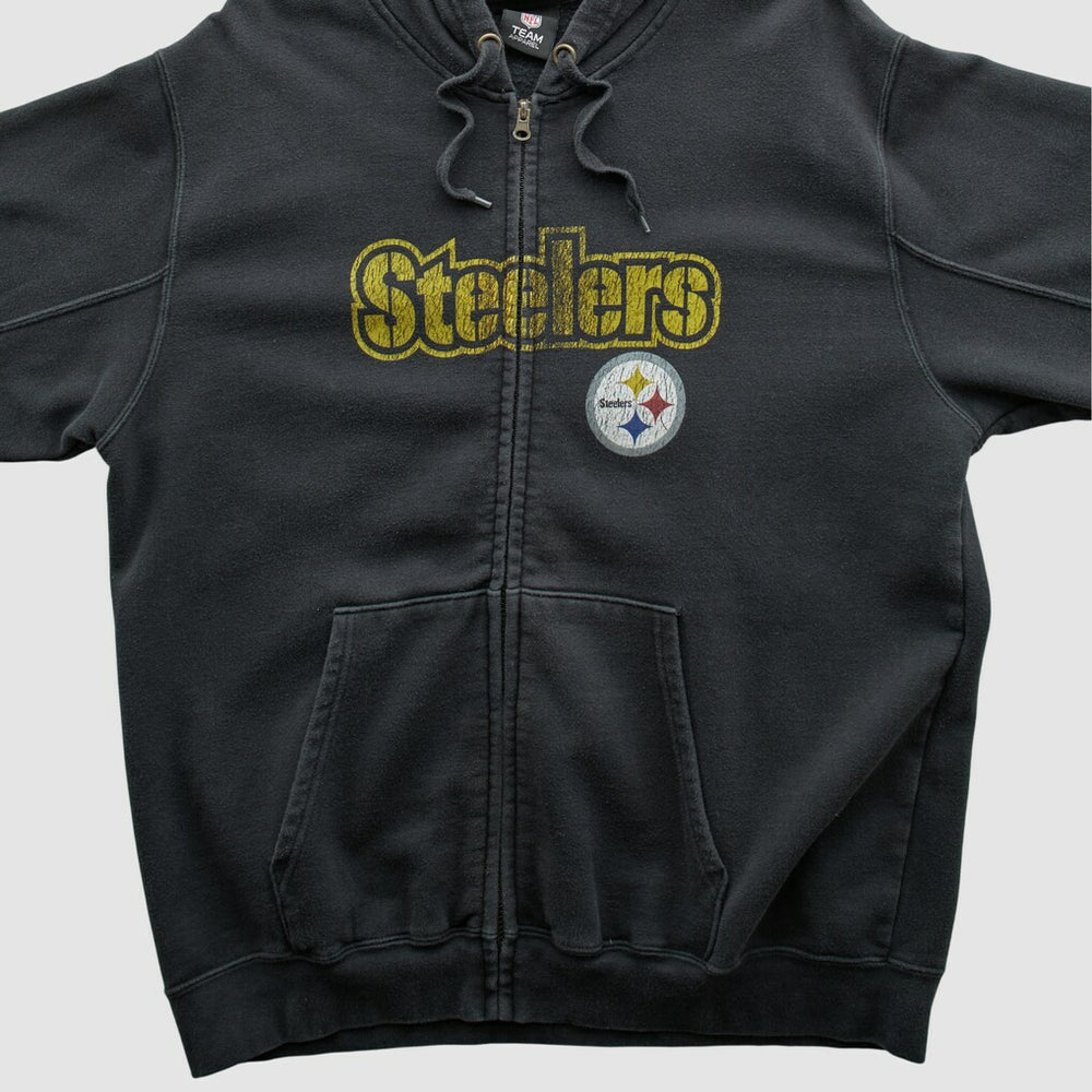 Pittsburgh Steelers NFL 2010s Hooded Full Zip Sweatshirt - Black Vintage online