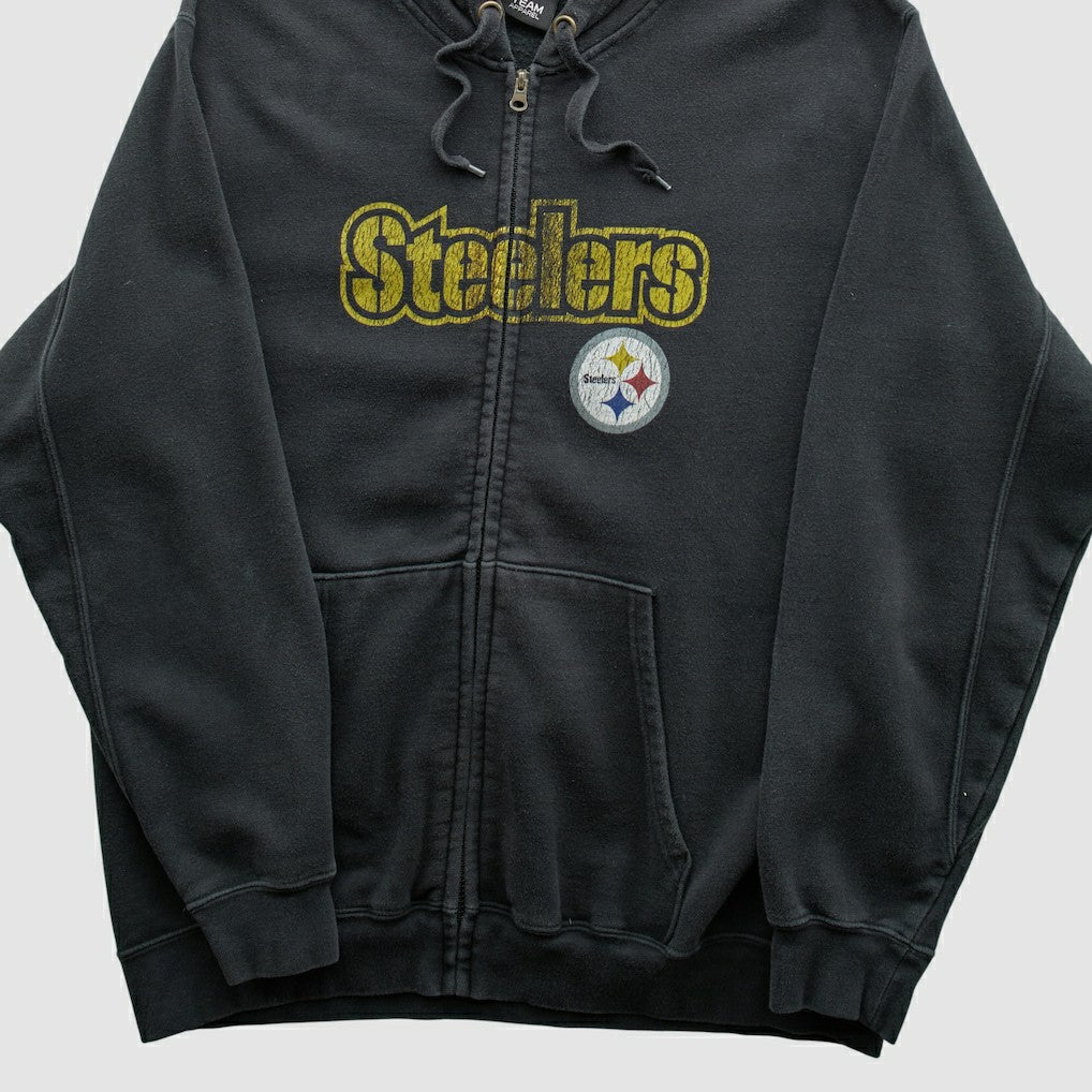 Pittsburgh Steelers NFL 2010s Hooded Full Zip Sweatshirt - Black Vintage online
