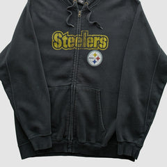 Pittsburgh Steelers NFL 2010s Hooded Full Zip Sweatshirt - Black Vintage online