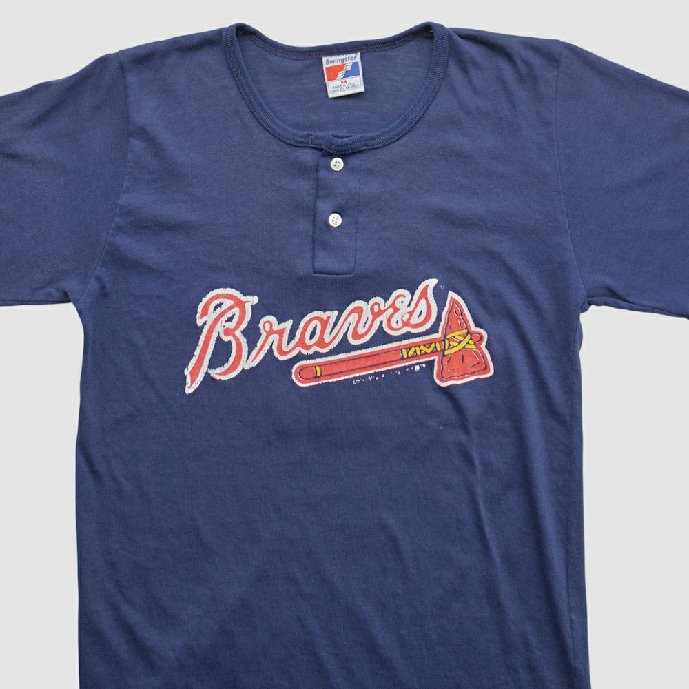 Atlanta Braves Swingster 90s T-shirt - Navy Vintage