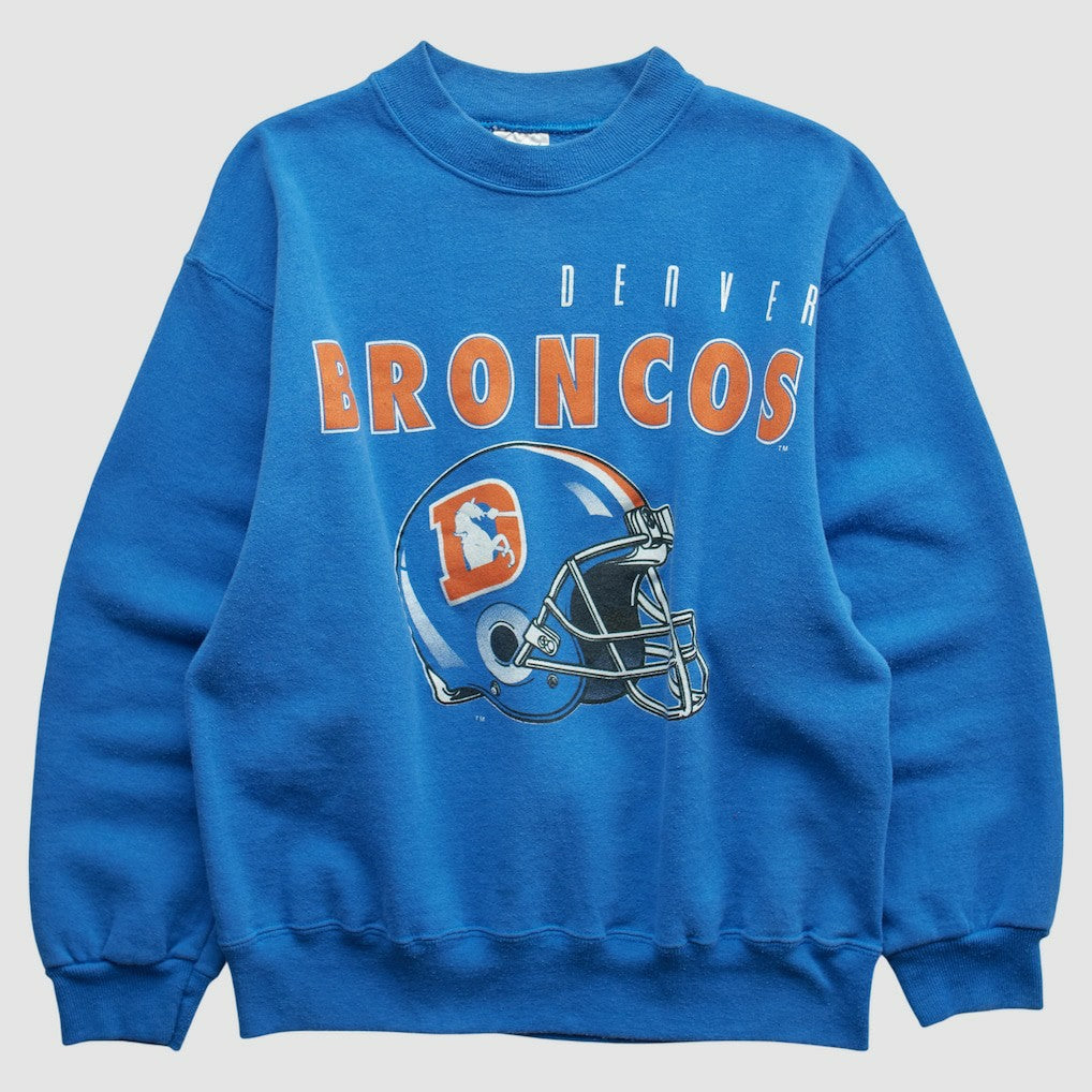 Denver Broncos Hanes 90s Pullover Sweatshirt - Blue Vintage outlet