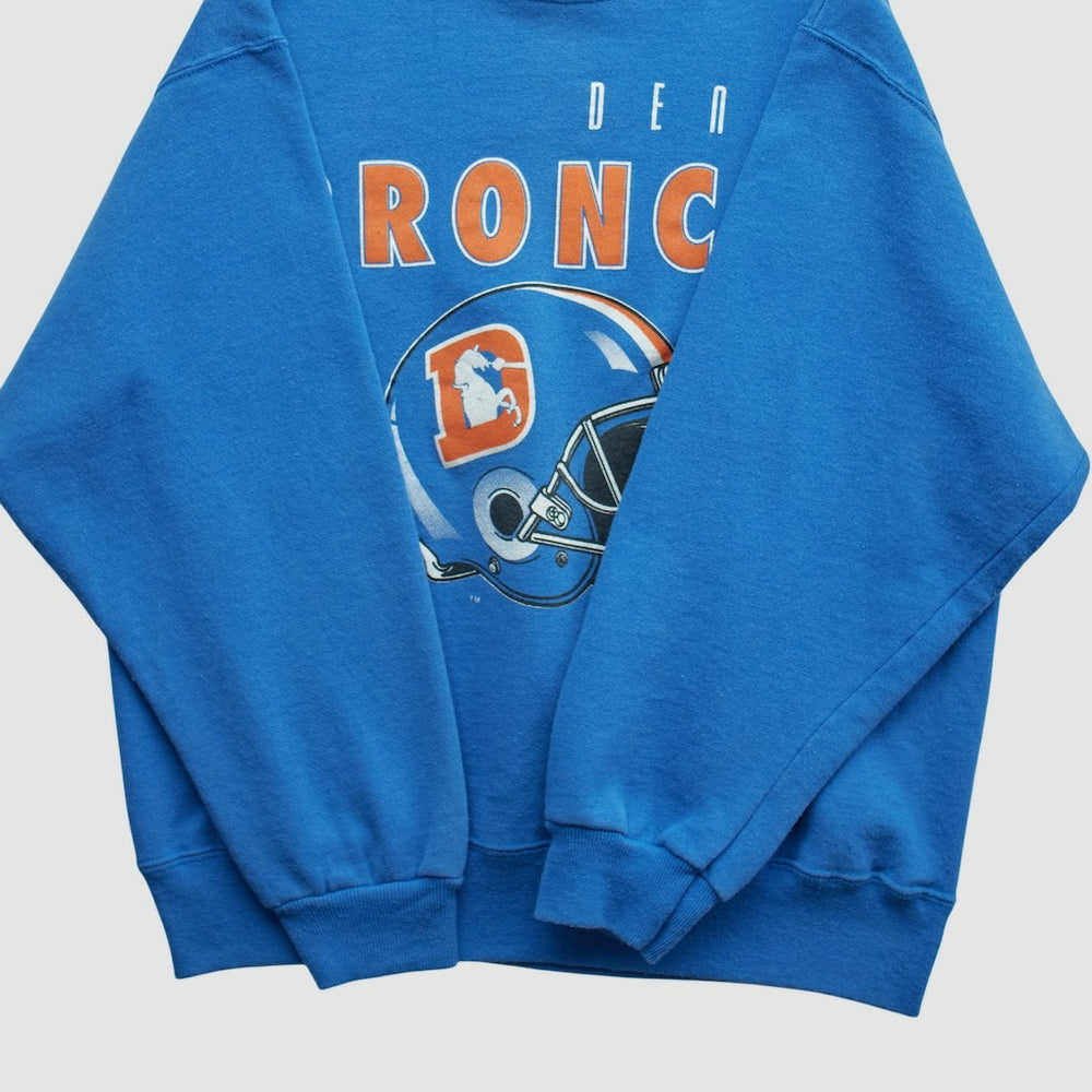 Denver Broncos Hanes 90s Pullover Sweatshirt - Blue Vintage outlet