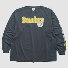 Pittsburgh Steelers NFL 2000s Long Sleeve T-shirt - Charcoal Vintage cheap