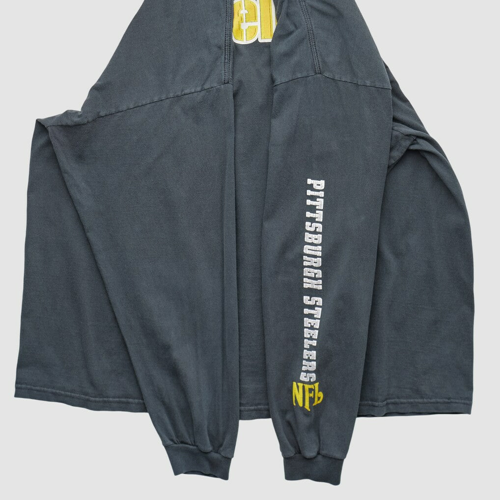 Pittsburgh Steelers NFL 2000s Long Sleeve T-shirt - Charcoal Vintage cheap
