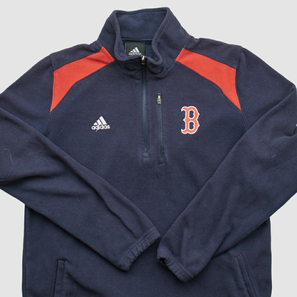 Boston Red Sox Adidas 2010s 1/4 Zip Sweatshirt - Navy Vintage