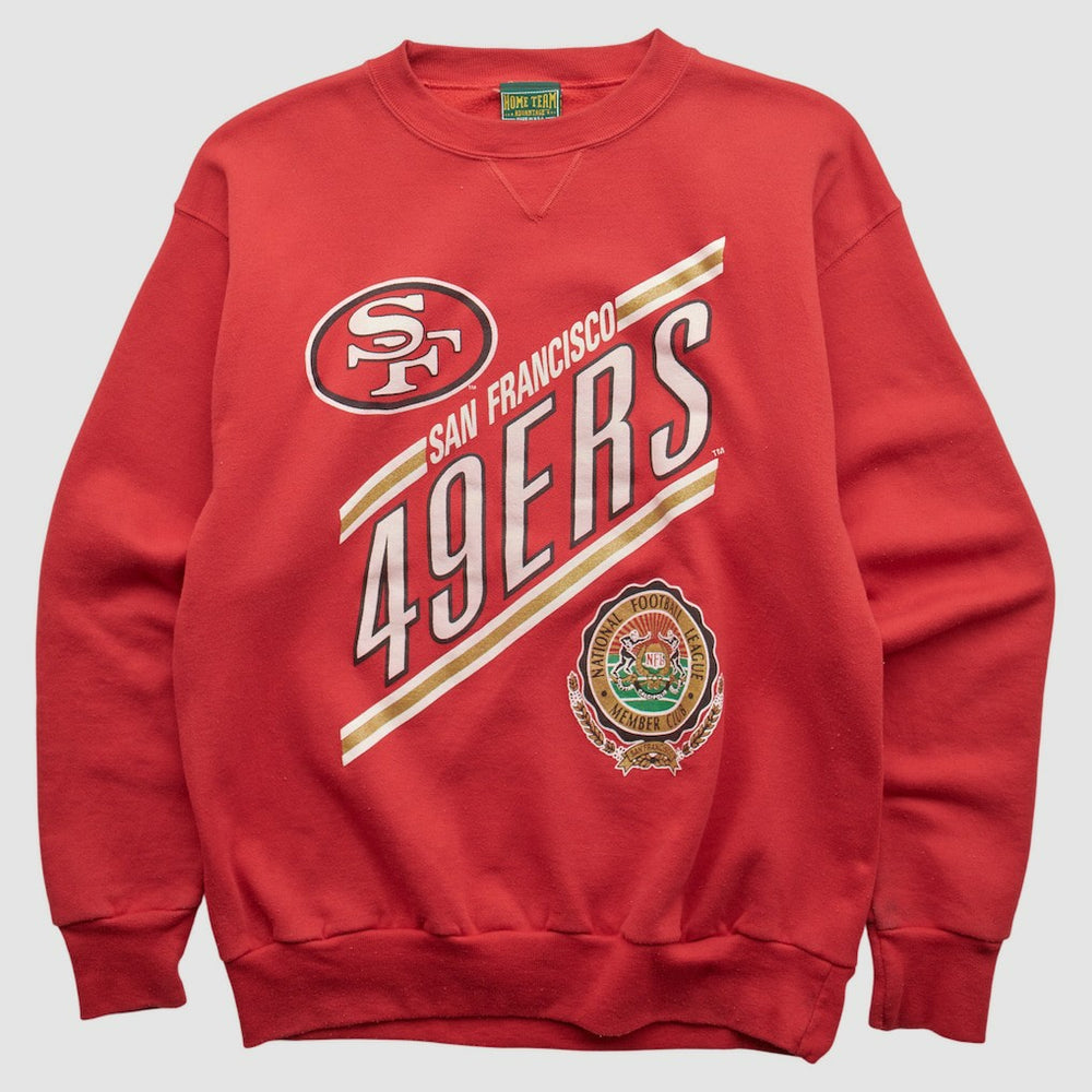 San Francisco 49ers Home Team Advantage 90s Pullover Sweatshirt - Red Vintage on sale