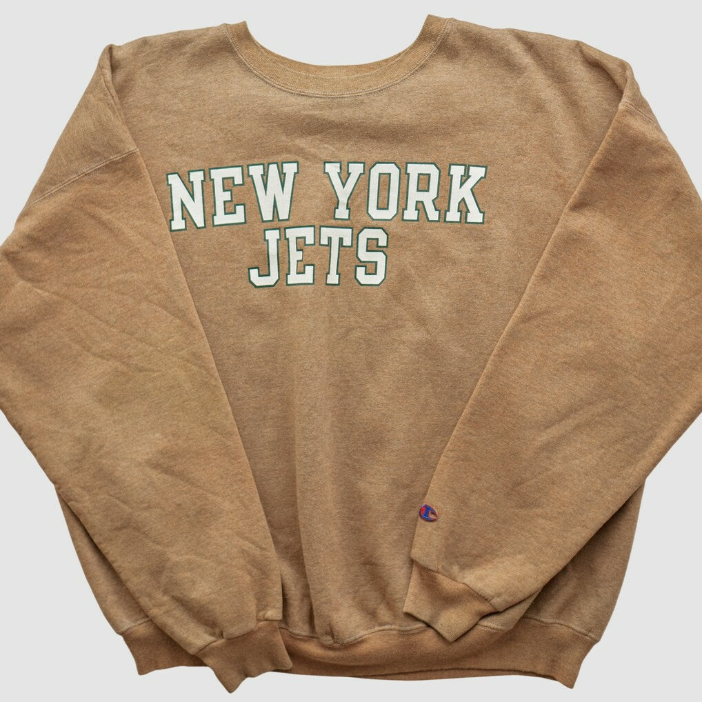 New York Jets Champion 2000s Pullover Sweatshirt - Tan Vintage outlet