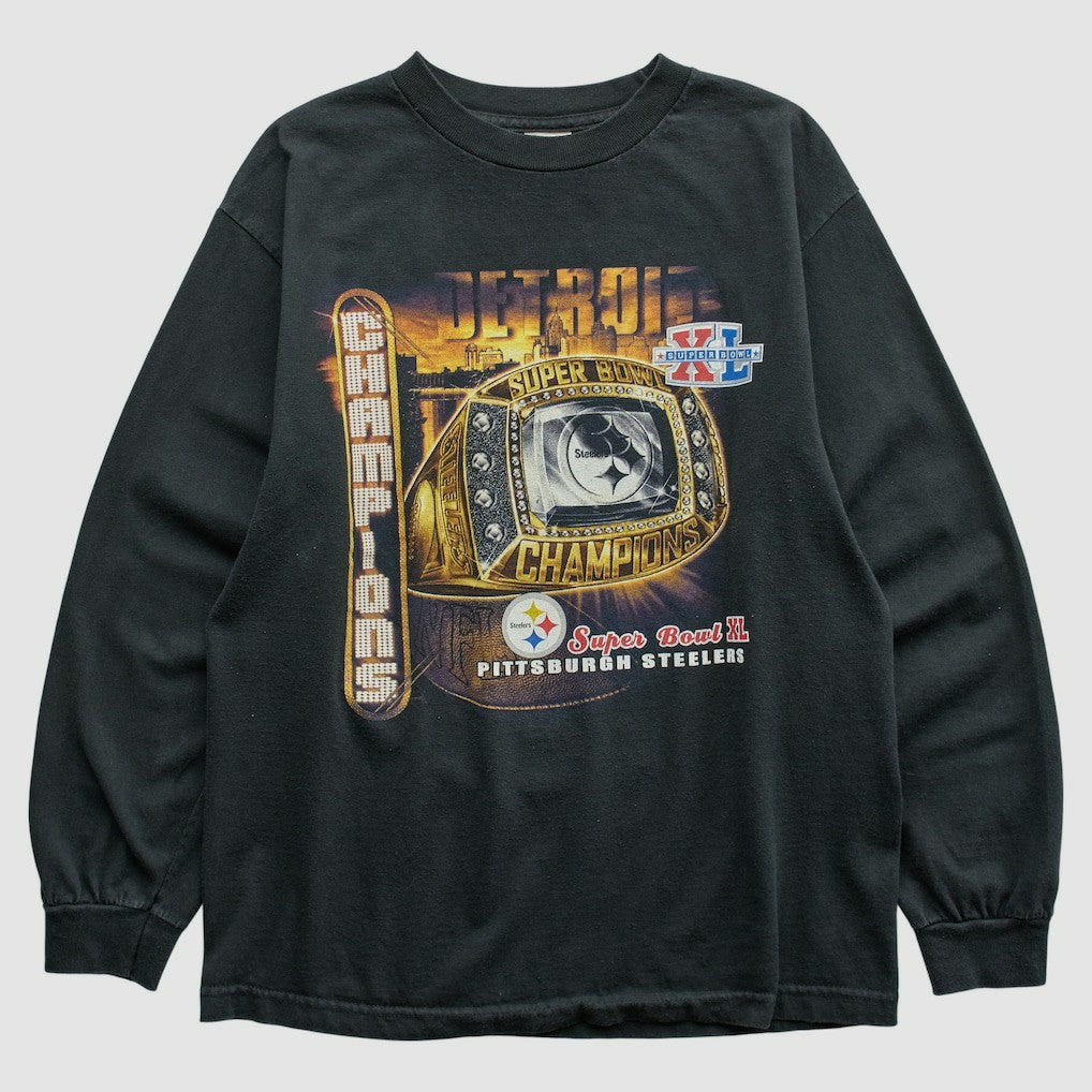 Pittsburgh Steelers Alstyle 2006 Long Sleeve T-shirt - Black Vintage discount