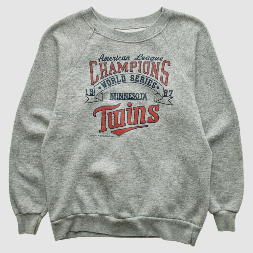 Minnesota Twins 1987 Pullover Sweatshirt - Heather Gray Vintage