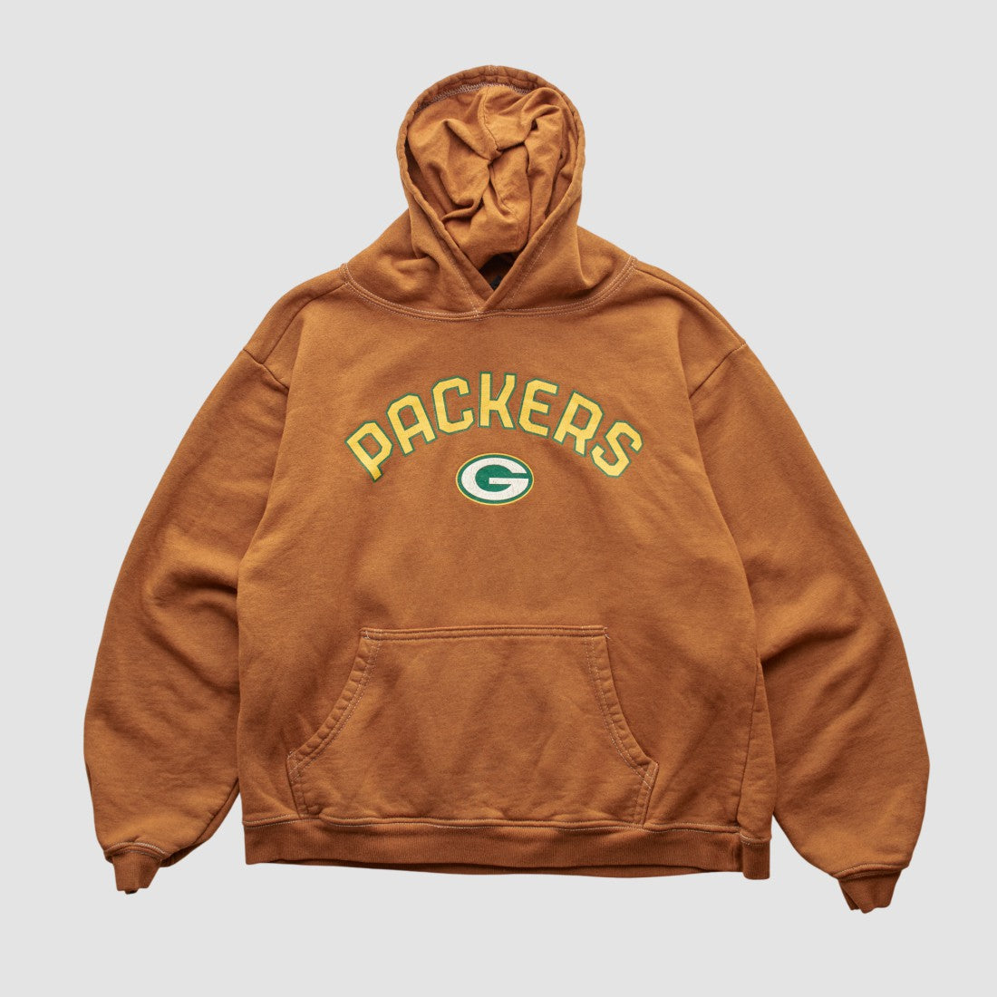 Green Bay Packers Reebok 2000s Hooded Pullover Sweatshirt - Brown Vintage on sale