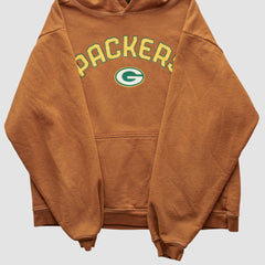Green Bay Packers Reebok 2000s Hooded Pullover Sweatshirt - Brown Vintage on sale