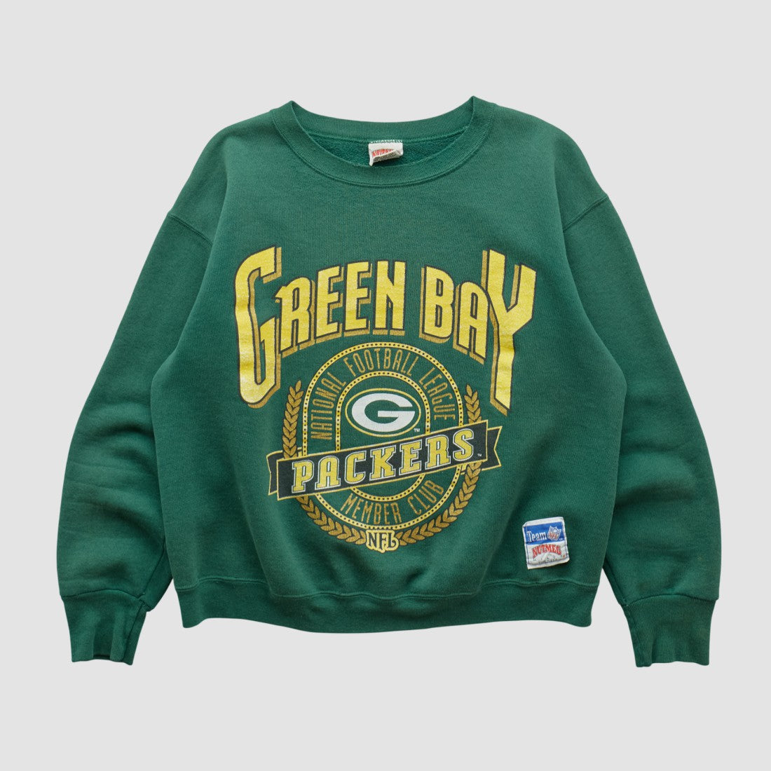 Green Bay Packers Nutmeg Mills 90s Sweatshirt - Green Vintage online