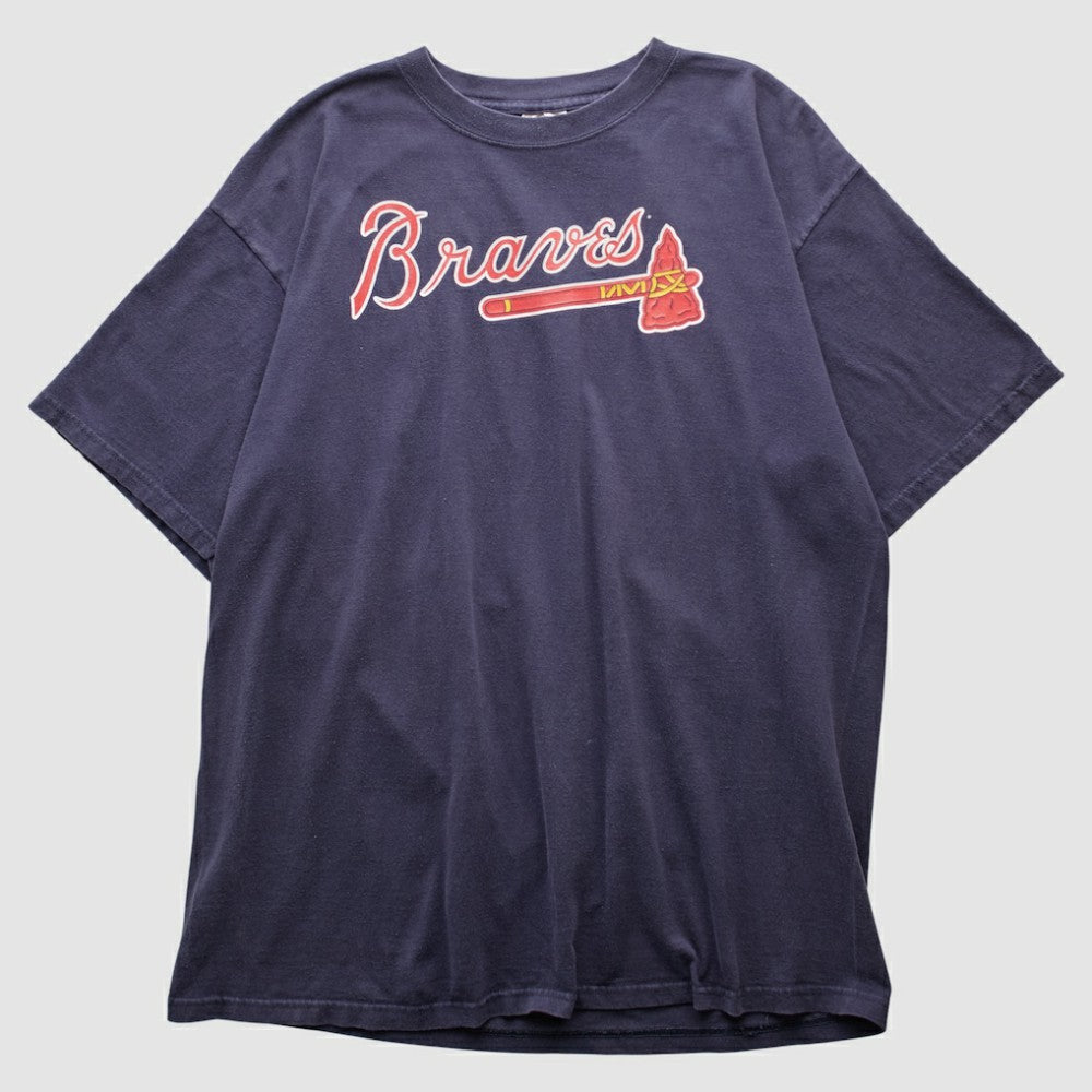 Atlanta Braves Majestic 2000s T-shirt - Navy Vintage