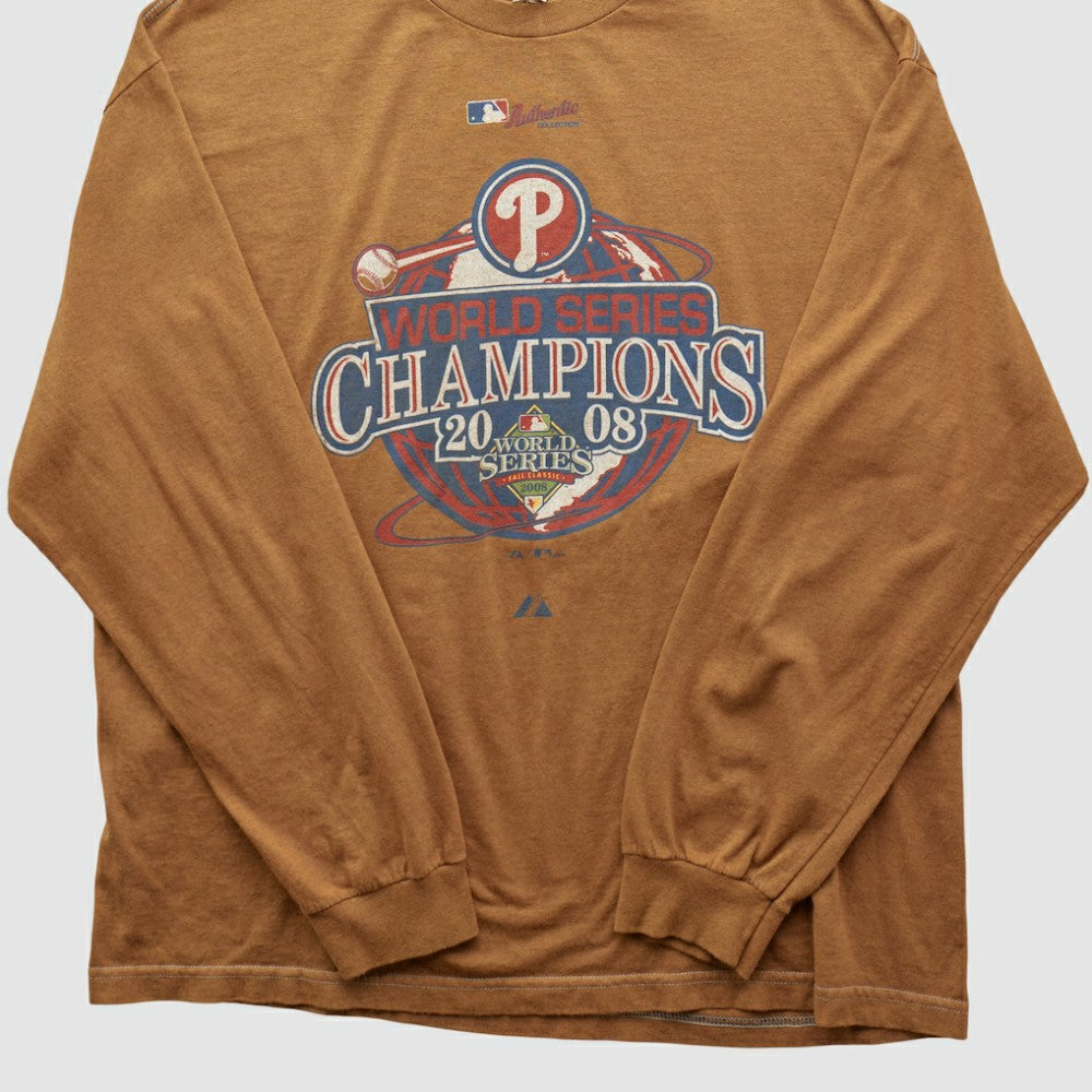 Philadelphia Phillies Alstyle 2008 Long Sleeve T-shirt - Tan Vintage