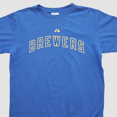Milwaukee Brewers Majestic 2000s T-shirt - Blue Vintage