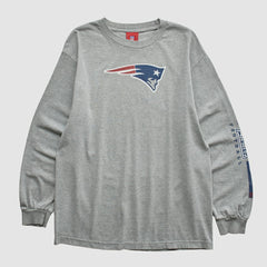 New England Patriots NFL 2000s Long Sleeve T-shirt - Heather Gray Vintage cheap