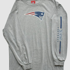 New England Patriots NFL 2000s Long Sleeve T-shirt - Heather Gray Vintage cheap