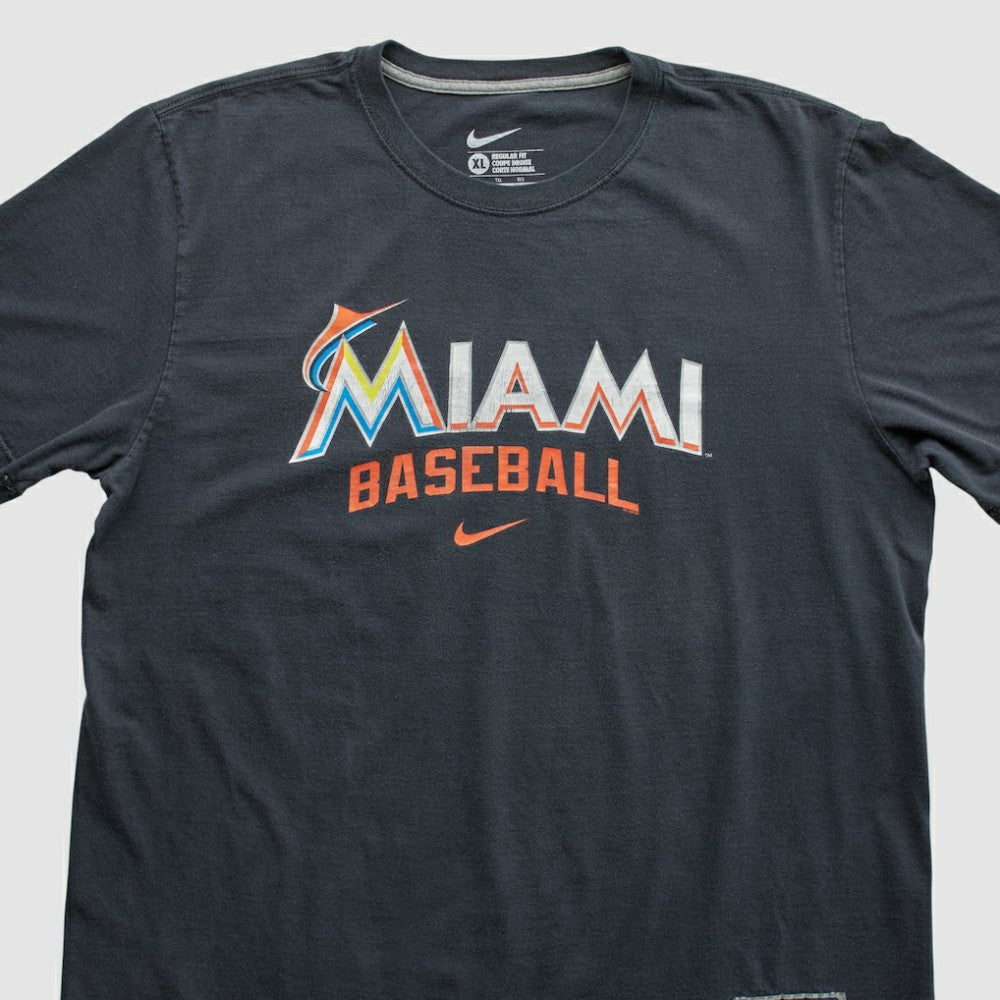 Miami Marlins 2010s T-shirt - Charcoal Vintage | Nike