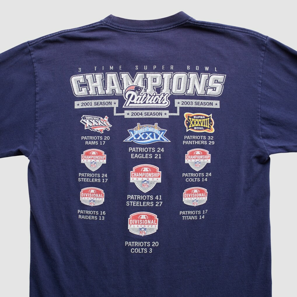 New England Patriots Reebok 2000s Long Sleeve T-shirt - Navy Vintage for sale