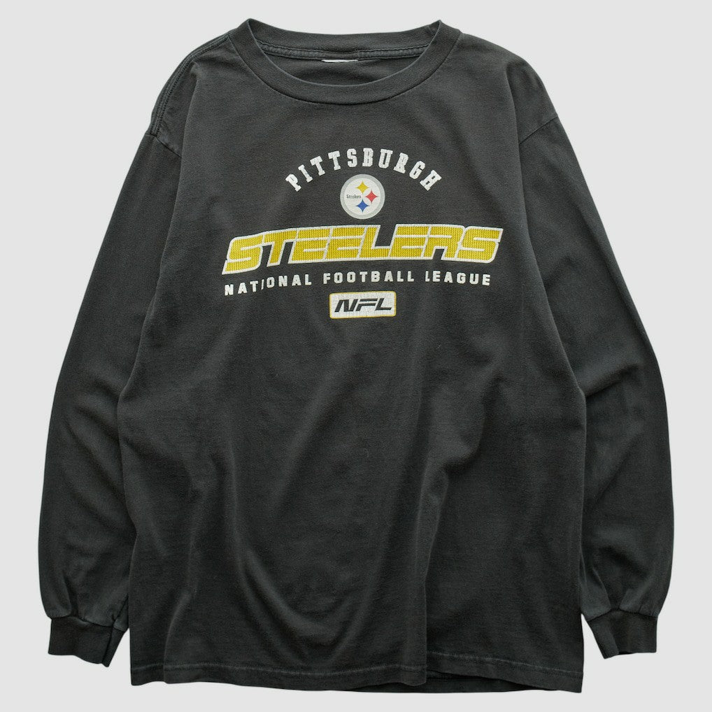 Pittsburgh Steelers 2000s Long Sleeve T-shirt - Black Vintage cheap