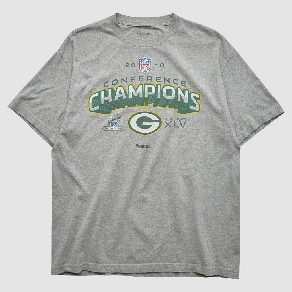 Green Bay Packers Reebok 2010 T-shirt - Heather Gray Vintage outlet