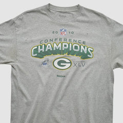 Green Bay Packers Reebok 2010 T-shirt - Heather Gray Vintage outlet