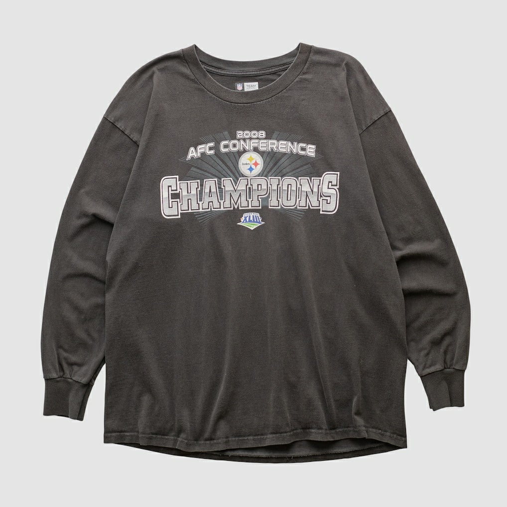Pittsburgh Steelers NFL 2008 Long Sleeve T-shirt - Black Vintage discount