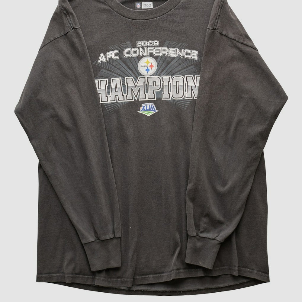 Pittsburgh Steelers NFL 2008 Long Sleeve T-shirt - Black Vintage discount
