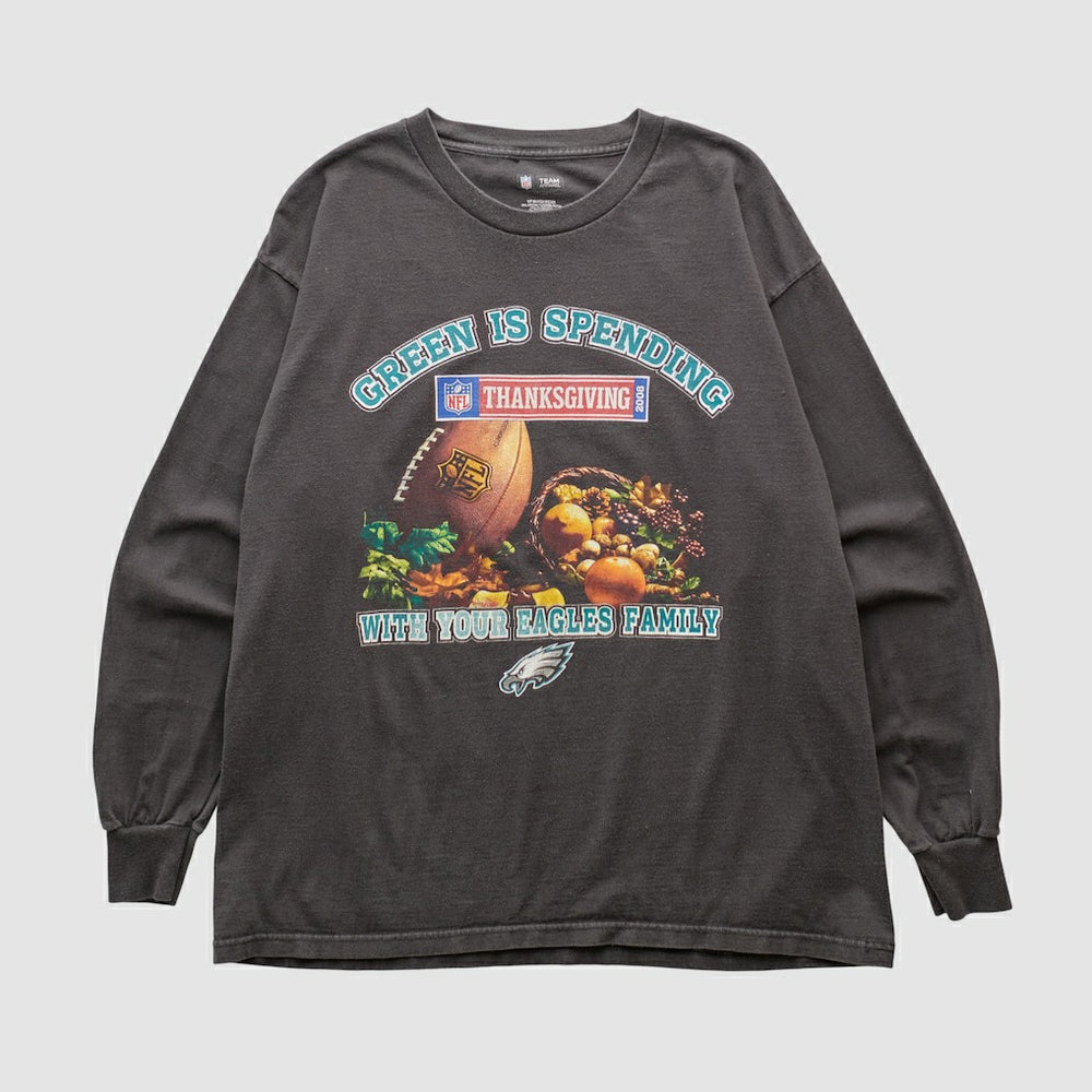 Philadelphia Eagles NFL 2008 Long Sleeve T-shirt - Charcoal Vintage discount
