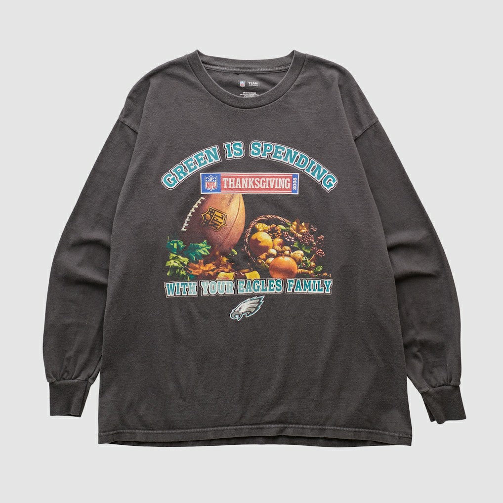 Philadelphia Eagles NFL 2008 Long Sleeve T-shirt - Charcoal Vintage discount