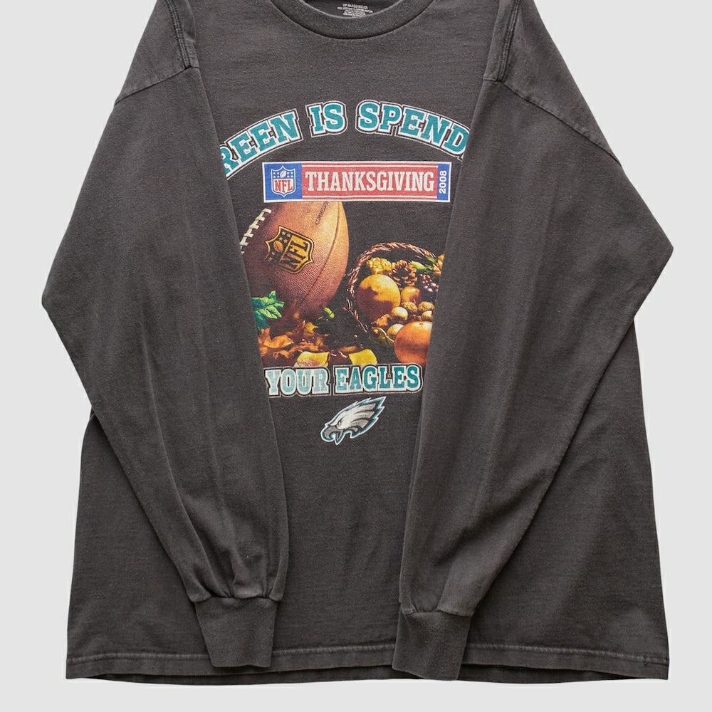 Philadelphia Eagles NFL 2008 Long Sleeve T-shirt - Charcoal Vintage discount