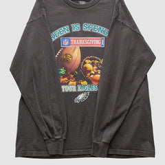 Philadelphia Eagles NFL 2008 Long Sleeve T-shirt - Charcoal Vintage discount