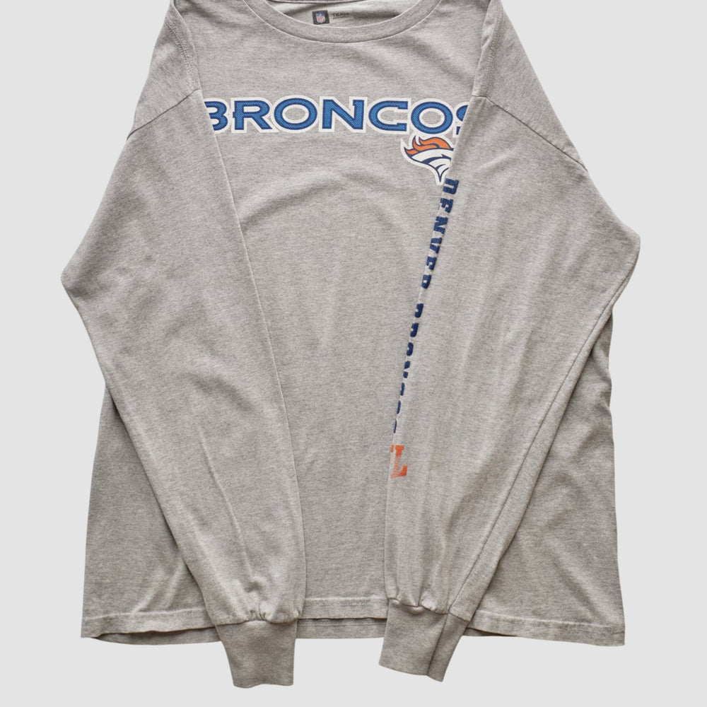 Denver Broncos NFL 2000s Long Sleeve T-shirt - Heather Gray Vintage online