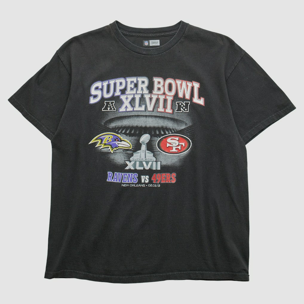 Superbowl XLVII NFL 2013 T-shirt - Black Vintage outlet