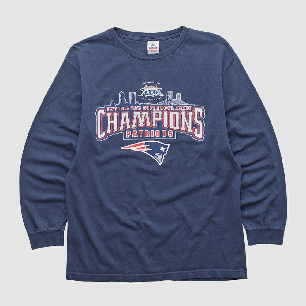 New England Patriots Alstyle 2005 Long Sleeve T-shirt - Navy Vintage on sale
