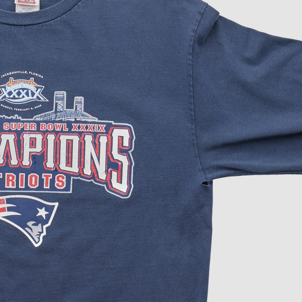 New England Patriots Alstyle 2005 Long Sleeve T-shirt - Navy Vintage on sale