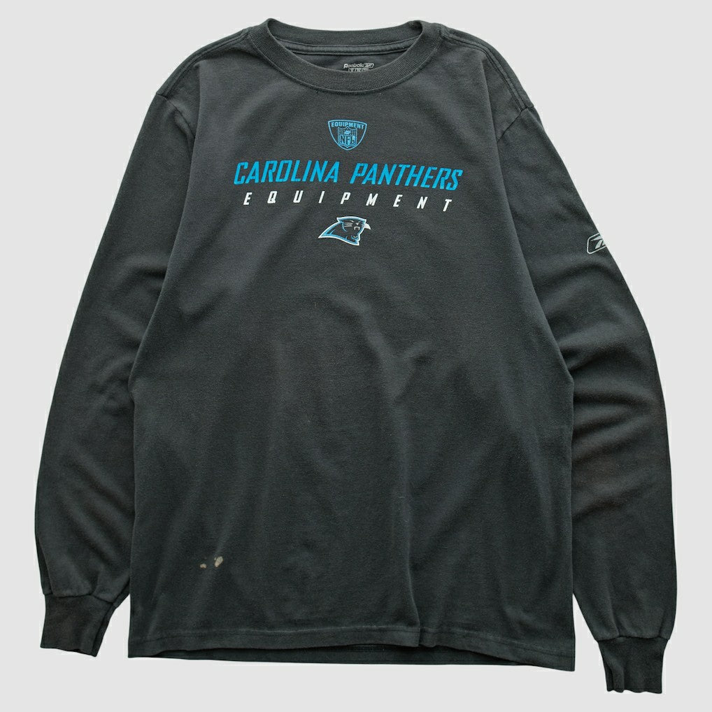 Carolina Panthers Reebok 2000s Long Sleeve T-shirt - Black Vintage for sale
