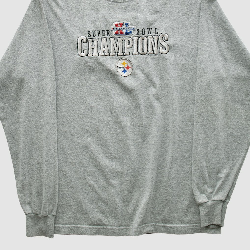 Pittsburgh Steelers Reebok 2006 Long Sleeve T-shirt - Gray Vintage discount
