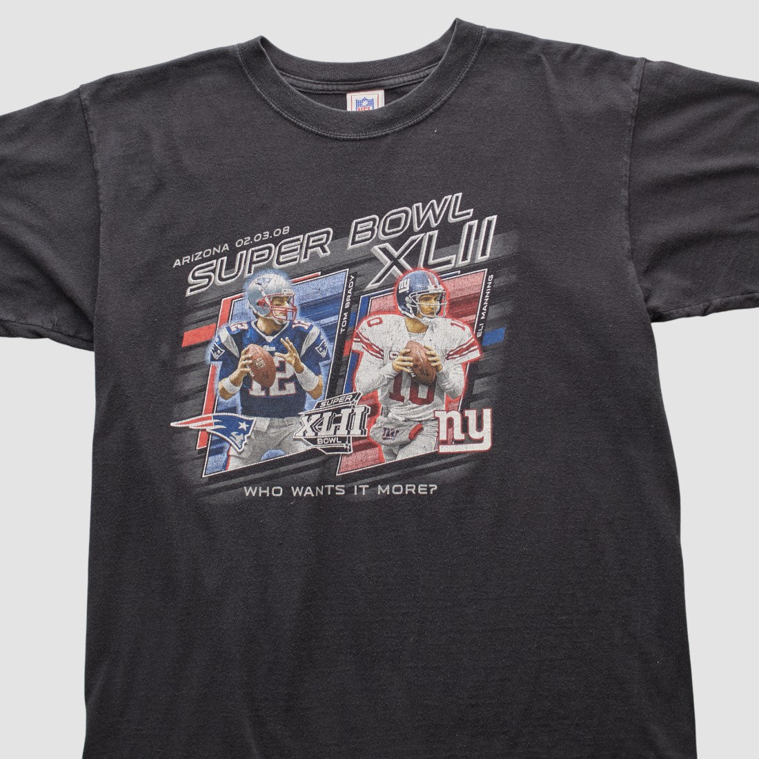 Superbowl XLII NFL 2008 T-shirt - Black Vintage discount