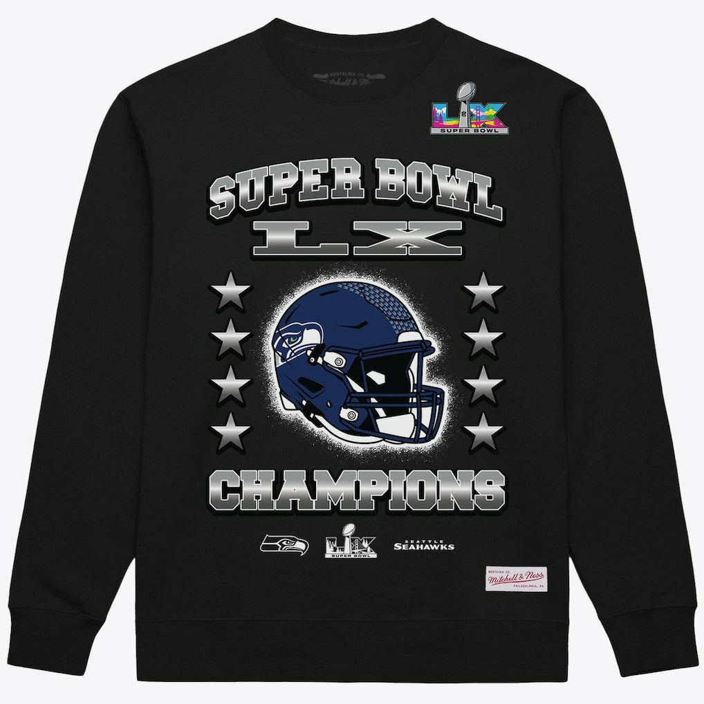 Seattle Seahawks Super Bowl LX Champions Helmet Sweatshirt - Black outlet