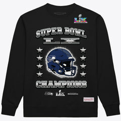 Seattle Seahawks Super Bowl LX Champions Helmet Sweatshirt - Black outlet