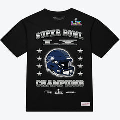 Seattle Seahawks Super Bowl LX Champions Helmet Arch T-Shirt - Black discount