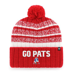 New England Patriots '47 Local Cuffed Knit Hat with Pom - Red discount