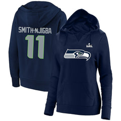 Jaxon Smith-Njigba Seattle Seahawks Women's Super Bowl LX Champions Plus Size Name & Number Fleece Hoodie - College Navy cheap