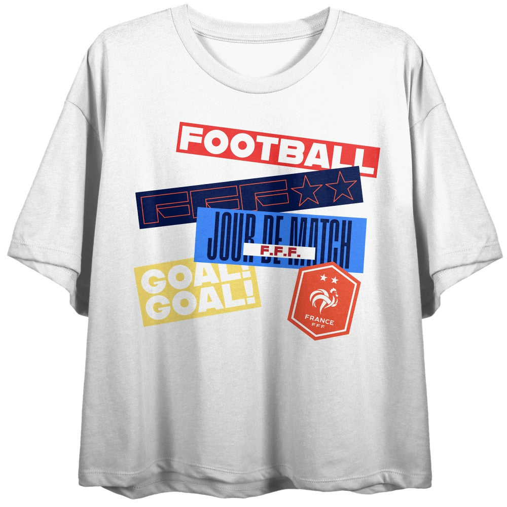 France National Team Women's White Jour De Match Cropped T-Shirt shop