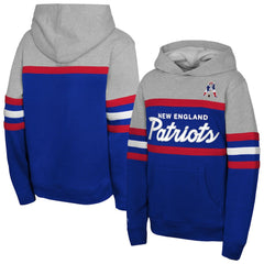 New England Patriots Throwback Head Coach Pullover Hoodie - Royal outlet