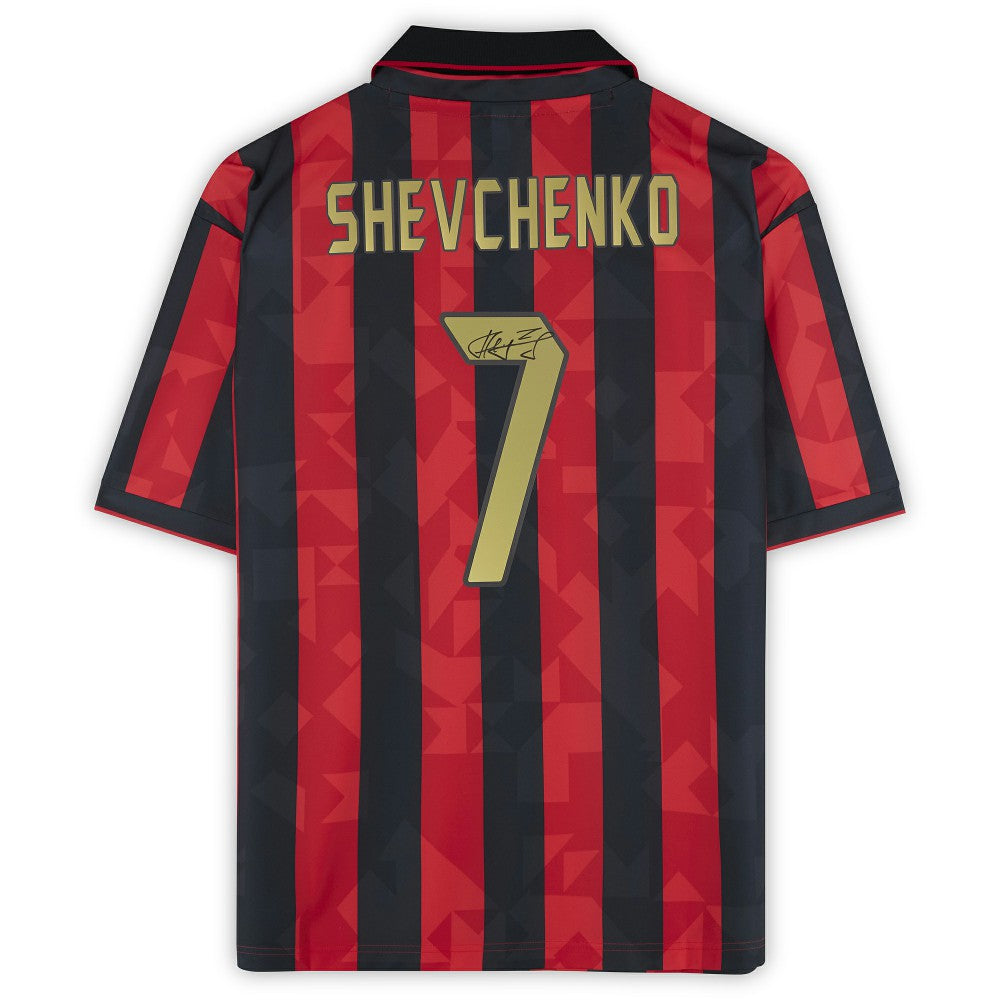 Andriy Shevchenko AC Milan Autographed 1994 Red/Black Home Jersey - Icons on sale