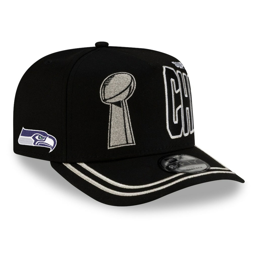 Seattle Seahawks New Era Super Bowl LX Champions Parade A-Frame 9FIFTY Snapback Hat - Black sale