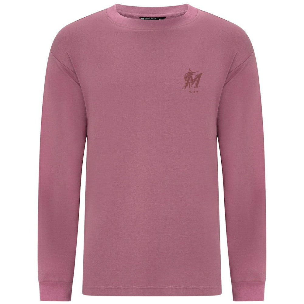 Miami Marlins Levelwear Bridal Rose Luxe Signature Long Sleeve T-Shirt - Pink