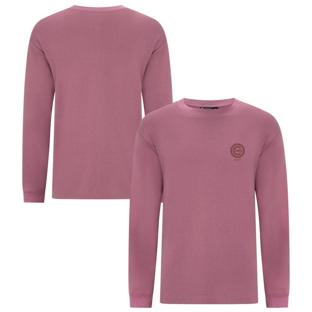 Chicago Cubs Levelwear Bridal Rose Luxe Signature Long Sleeve T-Shirt - Pink